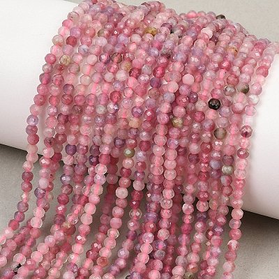 Natural Pink Tourmaline Beads Strands G-N342-33C-01-1