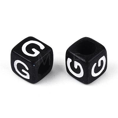 Initial Acrylic Horizontal Hole Beads OACR-ZX006-35G-1