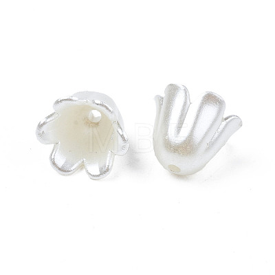 ABS Plastic Imitation Pearl Flower Bead Caps X-KY-T023-036-1