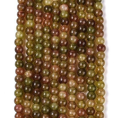 Ombre Effect Dyed Crackle Glass Beads Strands GLAA-Q106-01A-B01-1