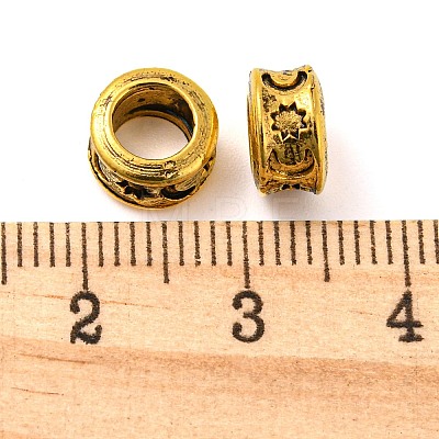 Rack Plating Tibetan Style Alloy Spacer Beads TIBE-WH0007-01AG-1