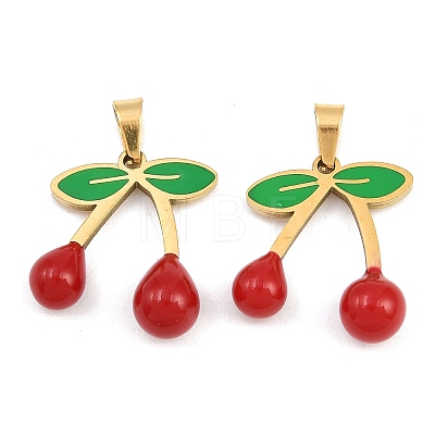 304 Stainless Steel Enamel Pendants STAS-Z166-23C-G-1