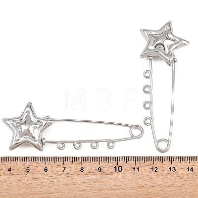 Starfish 304 Stainless Steel Safety Pins Brooch Findings SA-CBA098D-16E-P04-1