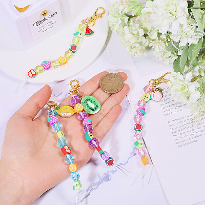 Fruit Polymer Clay & Acrylic & Alloy Enamel Locking Stitch Marker HJEW-CA00012-1
