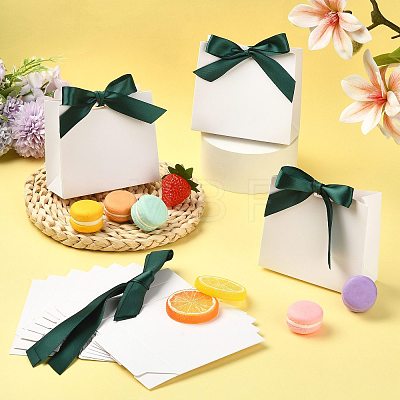 White Cardboard Paper Wedding Candy Boxes with Ribbon CON-FZC0002-002B-1