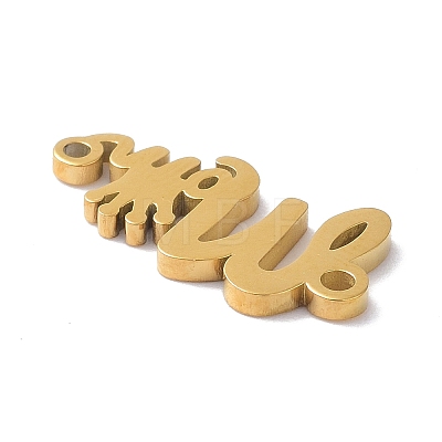 Mother's Day PVD Vacuum Plating 304 Stainless Steel  Beads LS-STAS-C035-01G-1