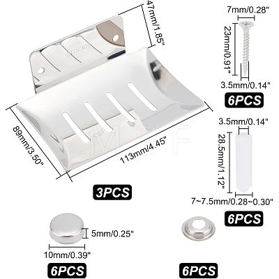 Unicraftale 304 Stainless Steel Soap Dishes AJEW-UN0001-24P-1