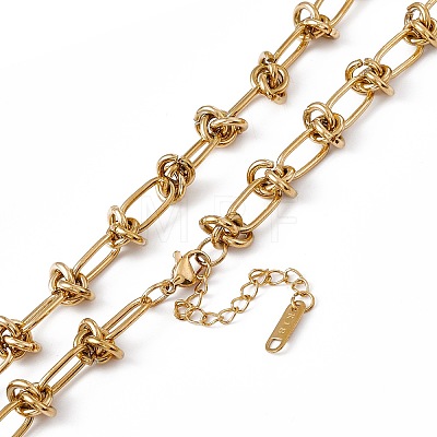 304 Stainless Steel Kont Link Chain Necklace for Men Women NJEW-P269-02G-1