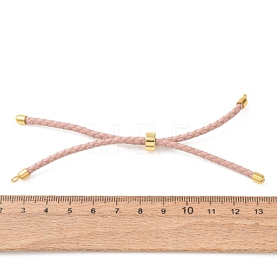 Adjustable Round Braided Microfiber Leather Cord Bracelet Making KK-CBAC260-01G-1