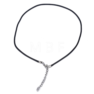 Waxed Cotton Cord Necklace Making MAK-S032-2mm-101-1