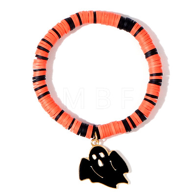 Ghostly Polymer Clay Heishi Stretch Bracelets BH7010-6-1