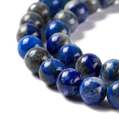 Natural Lapis Lazuli Round Beads Strands X-G-I181-09-6mm-1