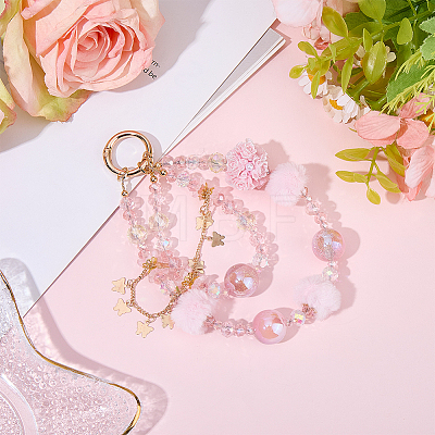 1Pc Alloy & Resin Phone Hand Strap Chains AJEW-BM0001-33A-1