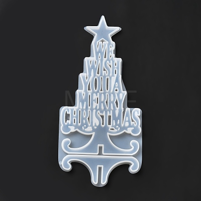 DIY 3D Christmas Tree with Star Display Decoration Silicone Molds DIY-G056-B01-1