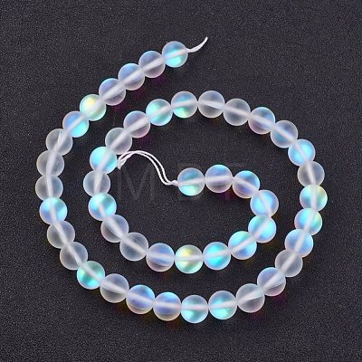 Synthetic Moonstone Beads Strands G-F430-01-8mm-1