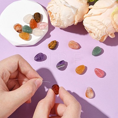 16Pcs 8 Styles Natural Agate & Amethyst & Topaz Jade & Green Aventurine & Red Agate & Tiger Eye & White Agate G-CJ0001-80-1