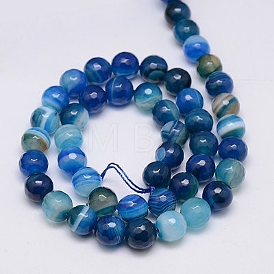 Natural Stripe Agate Beads Strands X-G-G581-8mm-05-1