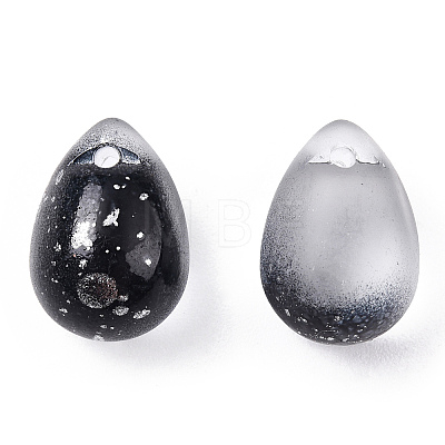 Two Tone Spray Painted Glass Charms GLAA-T016-37-E01-1