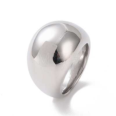 304 Stainless Steel Chunky Dome Finger Ring for Men Women STAS-E168-09P-1