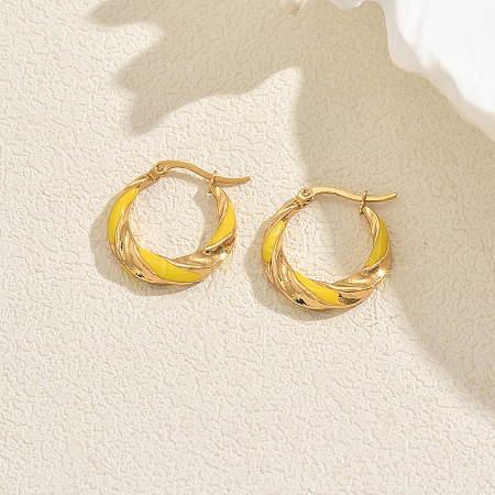 Twist Stainless Steel Hoop Earrings AW0162-2-1