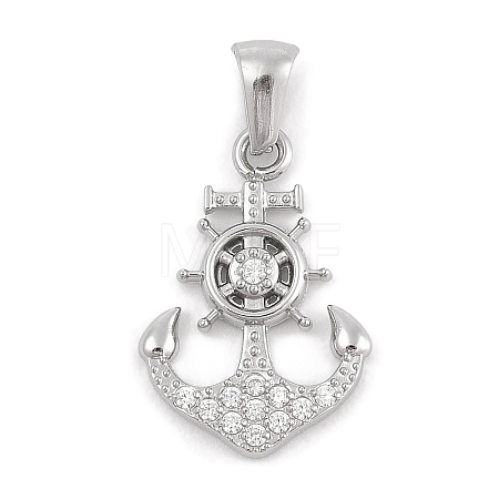 304 Stainless Steel Micro Pave Cubic Zirconia Pendants STAS-D112-03P-06-1