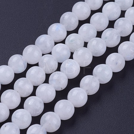 Natural Rainbow Moonstone Bead Strands G-G970-37-6mm-1