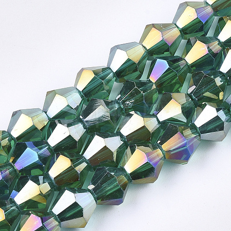 Electroplate Glass Beads Strands LS-EGLA-Q118-6mm-B15-1