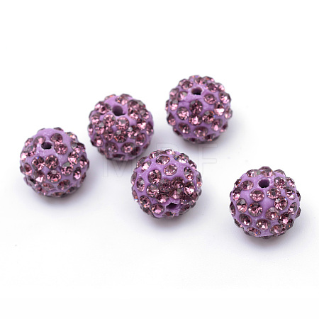 Polymer Clay Pave Rhinestone Beads RB-Q197-10mm-18-1