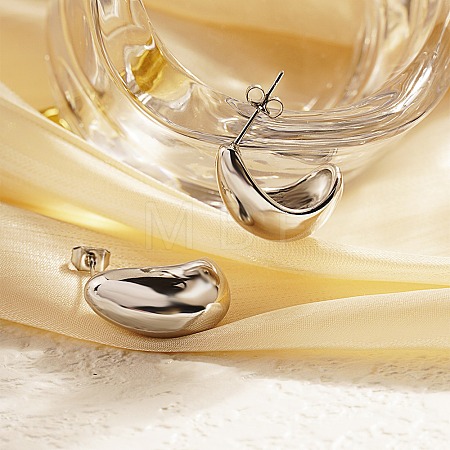 Non-Tarnish 304 Stainless Steel Teardrop Stud Earrings LS-BN7669-2-1