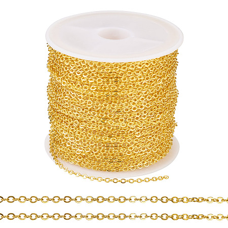 Brass Coated Iron Flat Cable Chains CH-TAC0007-01G-1
