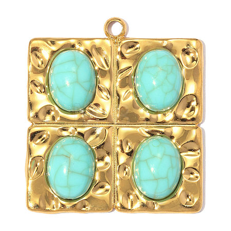 304 Stainless Steel with Turquoise Pendants GG-OY001-03G-01-1