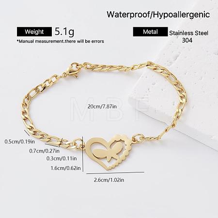 Vintage 304 Stainless Steel Link Bracelets for Women CS6092-5-1