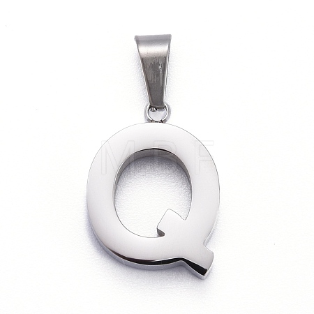 Non-Tarnish 304 Stainless Steel Letter Pendants X-STAS-H127-Q-P-1