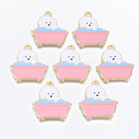 Alloy Enamel Pendants ENAM-T011-27KC-RS-1