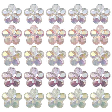 UV Plating Luminous Transparent Acrylic Beads OACR-P010-16-1