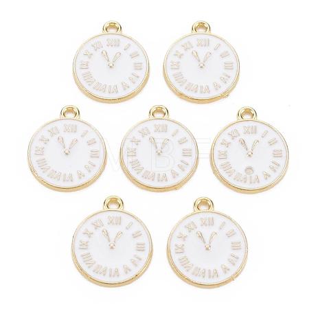 Clock Alloy Enamel Pendants ENAM-Q033-11D-1