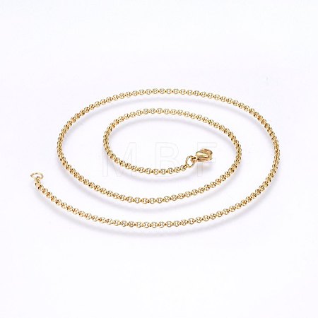 304 Stainless Steel Cable Chain Necklaces NJEW-P226-02G-01-1