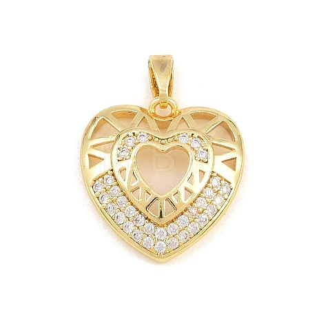 Brass Micro Pave Clear Cubic Zirconia Pendants CU-CBA9B49-01A-G-1