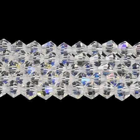 Transparent Electroplate Glass Beads Strands EGLA-A039-T4mm-L13-1