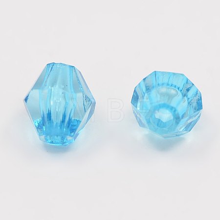 Faceted Bicone Transparent Acrylic Beads DBB6mm11-1