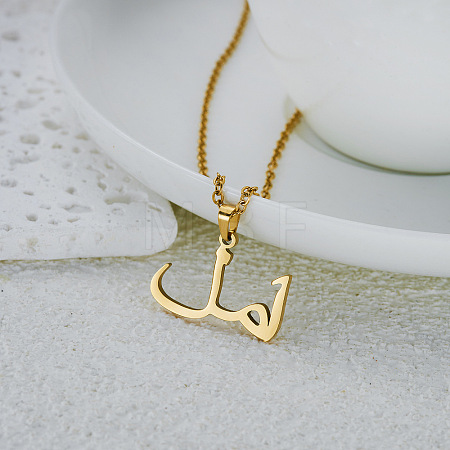 304 Stainless Steel Arabic Pendant Necklaces WGC6A2A-07-1