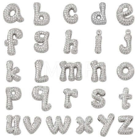 Brass Micro Pave Clear Cubic Zirconia Pendants KK-A300-02P-1