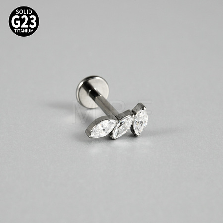 G23 Titanium Micro Pave Cubic Zirconia Cartilage Earrings WG0CACB-09-1