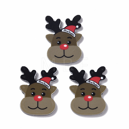 Christmas Style Printed Acrylic Cabochons MACR-O045-01D-1