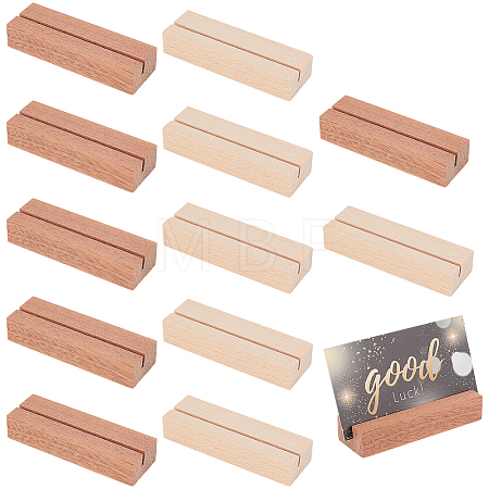 12Pcs 2 Colors Wooden Card Holders Base AJEW-GF0015-01-1