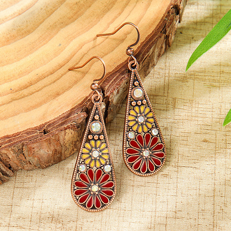 Bohemian Alloy Enamel Dangle Earrings FS-WG2DAA9-06-1