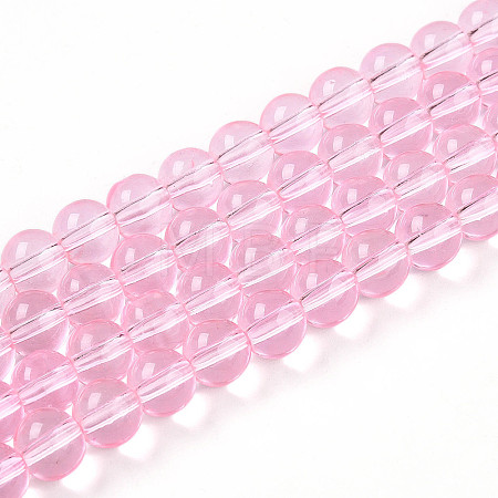 Baking Paint Transparent Glass Beads Strands DGLA-N006-8mm-01-1