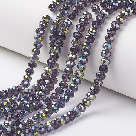 Electroplate Transparent Glass Beads Strands LS-EGLA-A034-T4mm-S07-1
