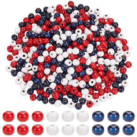 600Pcs 3 Colors Natural Wood Beads WOOD-SC0002-44A-1
