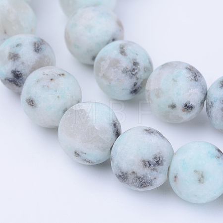 Natural Sesame Jasper/Kiwi Jasper Beads Strands G-Q462-6mm-17-1